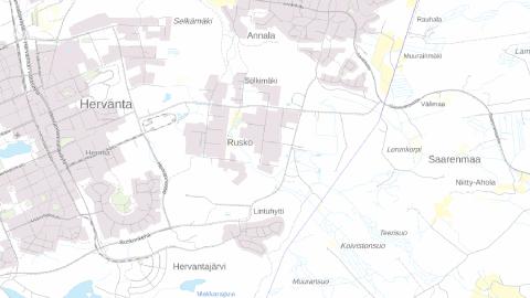 Kartta Ruskon alueesta.