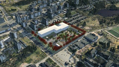 Picture schedule situated in city model.