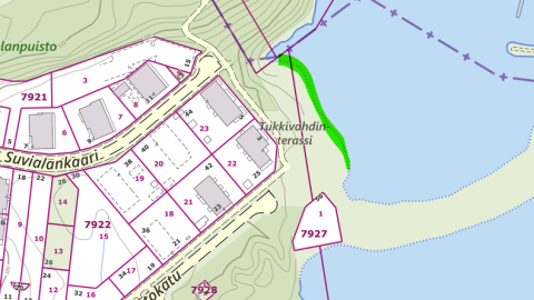 Niemenrannan vesirakennustyöt kartalla.