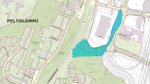 Peltolammin maaliskuun 2025 puunkaadot kartalla.