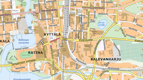 Vuolteenkatu roadworks on the map