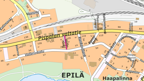 Vallerinkujan sijainti kartalla.