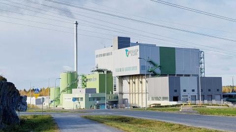 Tammervoiman hyötyvoimalarakennus Tarastenjärvellä.