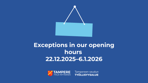 The image shows a door sign. The text reads: There are exceptions to our opening hours from December 22, 2025, to January 6, 2026.