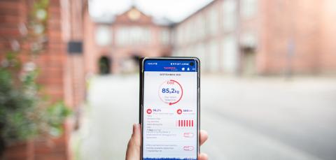The carbon footprint calculator on a smartphone screen.