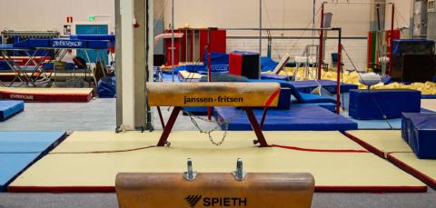 Gymnastics equipment in Ikuri Sports Hall.