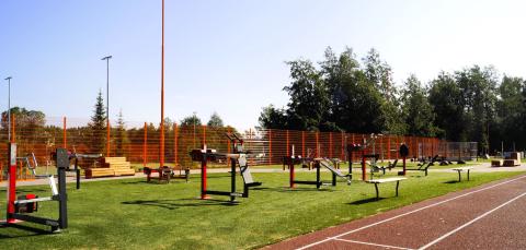  Lielahti Sports Park outdoor gym equipment.
