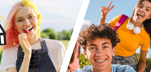 Kuvakollaasi nuorista.