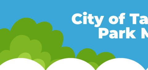 The picture shows a crocodile wearing sunglasses and the text "City of Tampere's park meals"."