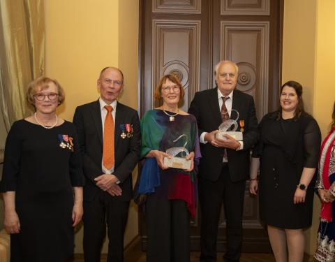 Tampere Day award winners in the Golden Hall of the Town Hall.
