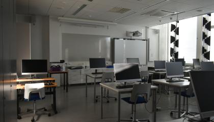 The computer lab in Sampola.