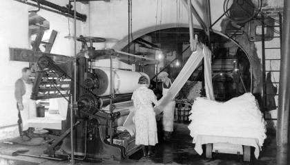 Mankelointia Tampellassa 1930-luvulla.