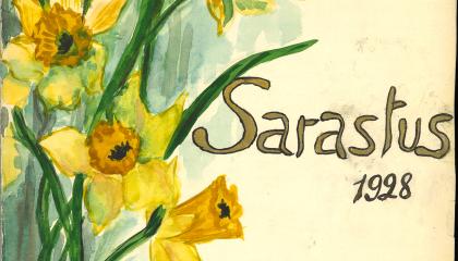 Sarastus-lehden kansikuva, jossa on narsisseja.