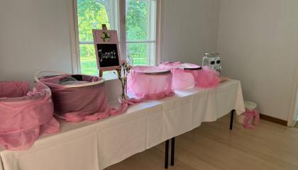 Buffet table at a wedding.