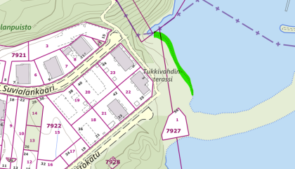 Niemenrannan vesirakennustyöt kartalla.