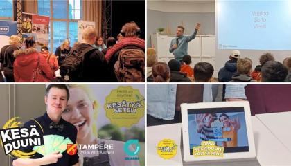 Neljän kuvan kuvakollaasi tapahtumasta. Kuvissa näkyy henkilöitä ja tapahtuman tunnelmaa.