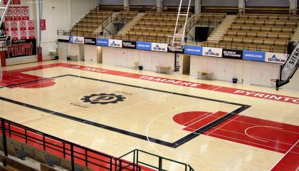 Pyynikin palloiluhallin pelikenttä.