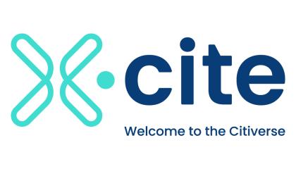 x-CITE hankkeen logo, jossa teksti: X-cite, Welcome to the Citiverse.