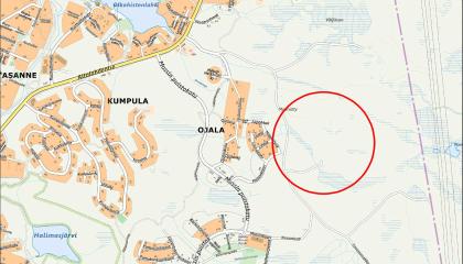 Ojala II:n sijainti kartalla.