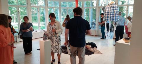 People at the opening of the exhibition.