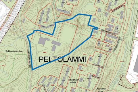 Asemakaavan nro 8804 rajaus virastokartalla