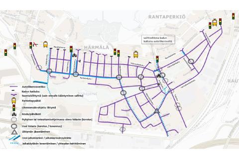 Karttakuva liikennejärjestelyistä