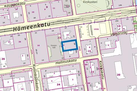 Asemakaavan nro 9028 rajaus virastokartalla