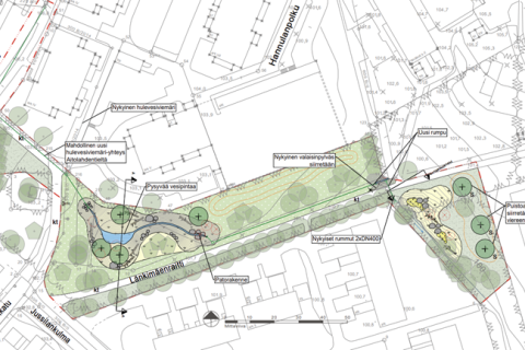 Karttakuvassa puiston alue.