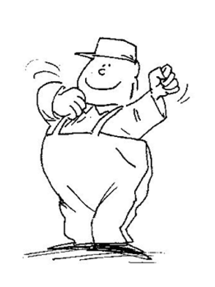 Voimia esittelevä piirretty hahmo